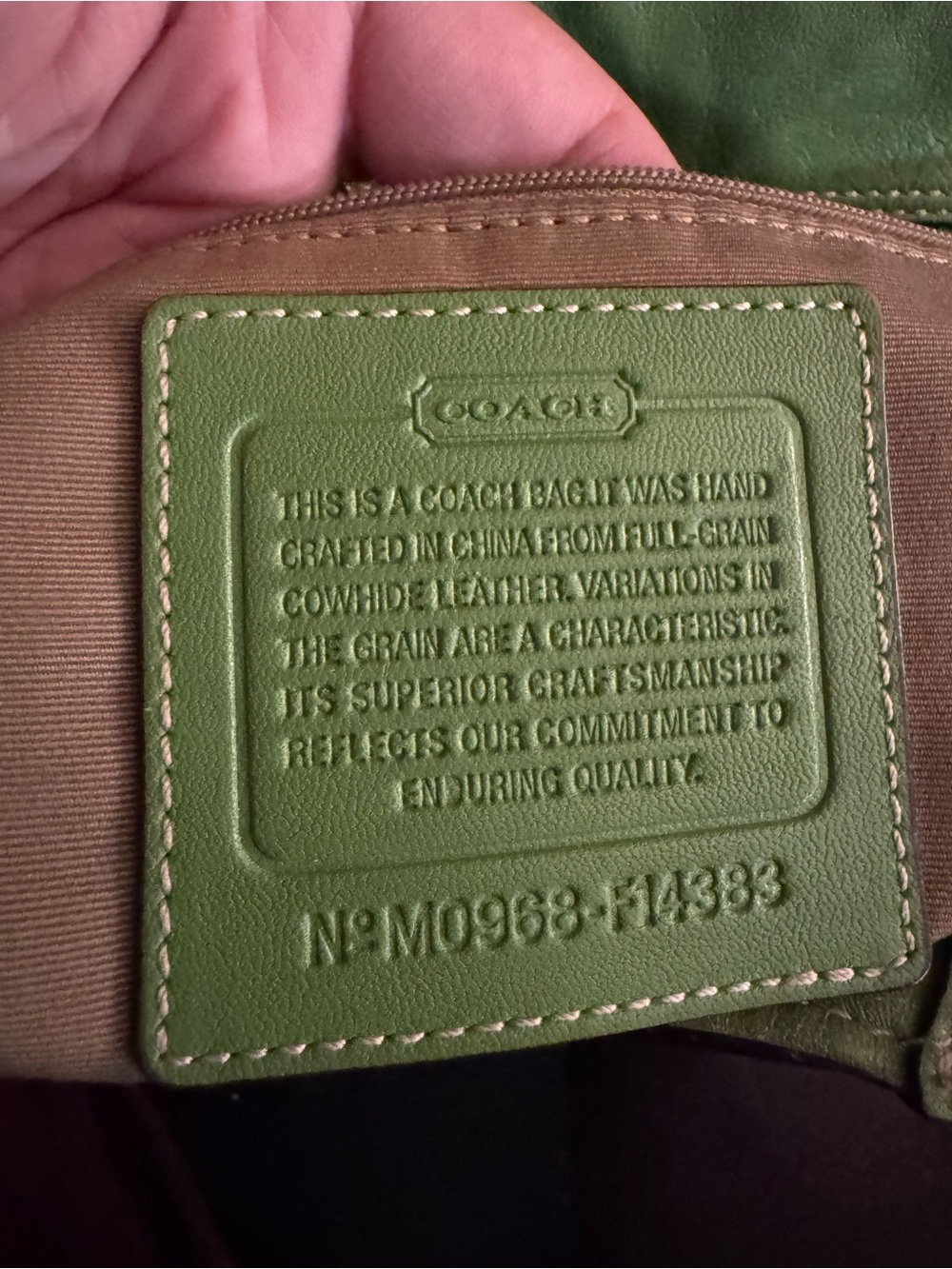Y2K COACH Bleeker Legacy Green Shoulder Tote Double Strap Handles F14383 - Picture 4 of 14